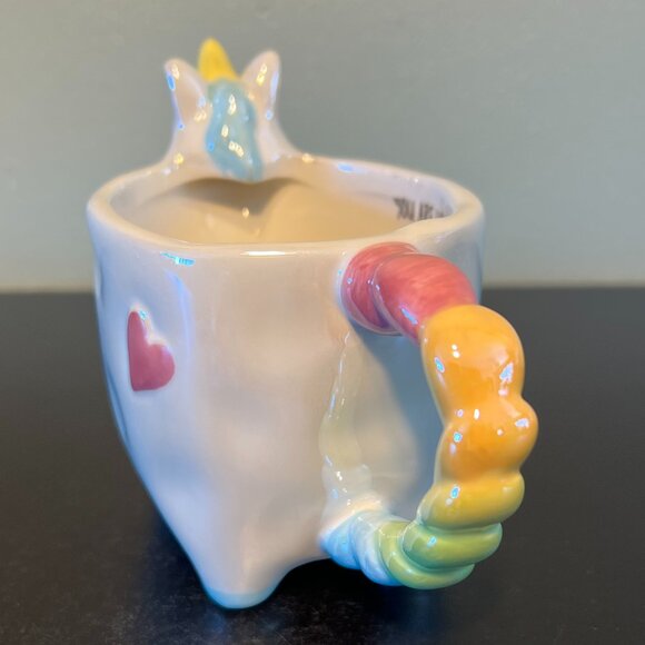 Tag UNICORN Pearl Iridescent YOU ARE UNIQUE Ceramic Cup / Mug / Planter - Picture 4 of 13